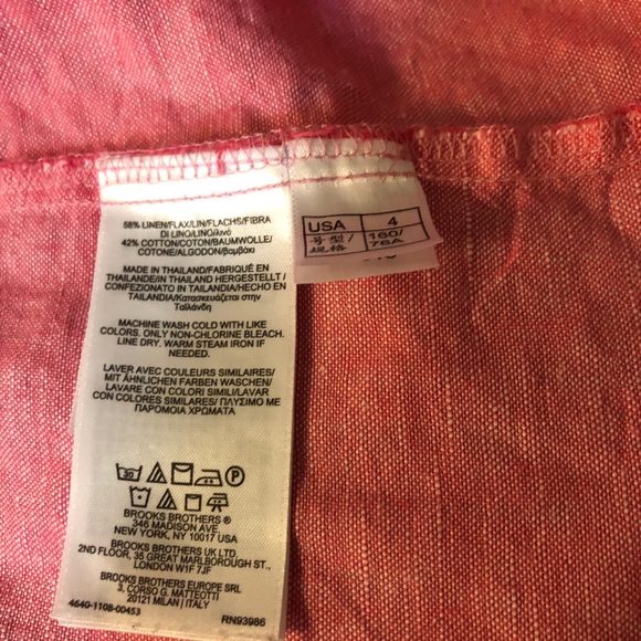 Brook’s Brothers size 4 Linen Button Down Dress in pink - Picture 12 of 12